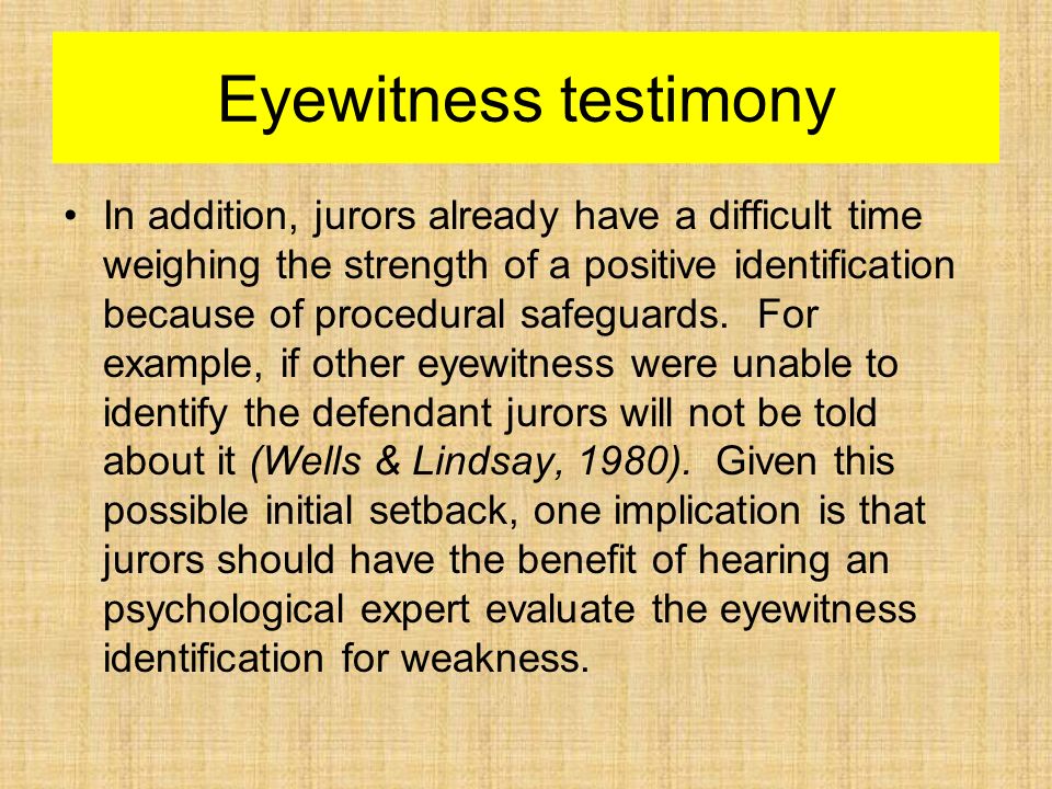 False Eyewitness